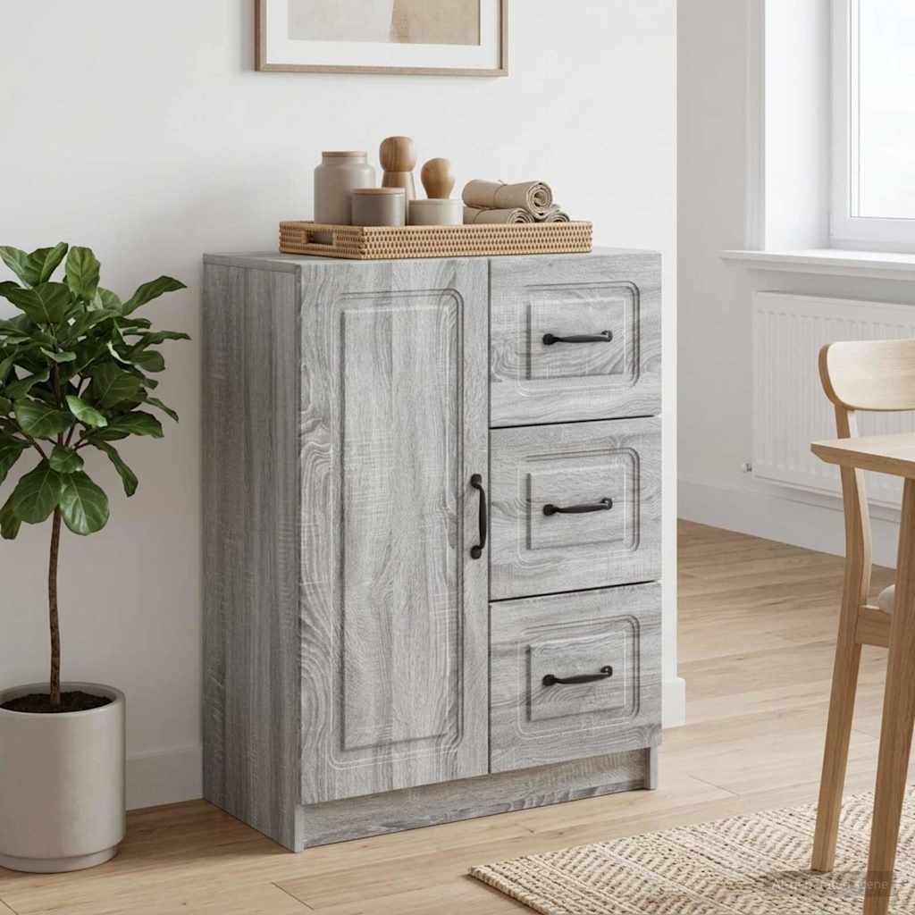 vidaXL Sideboard Grey Sonoma 66 x 34.5 x 87 cm Engineered Wood