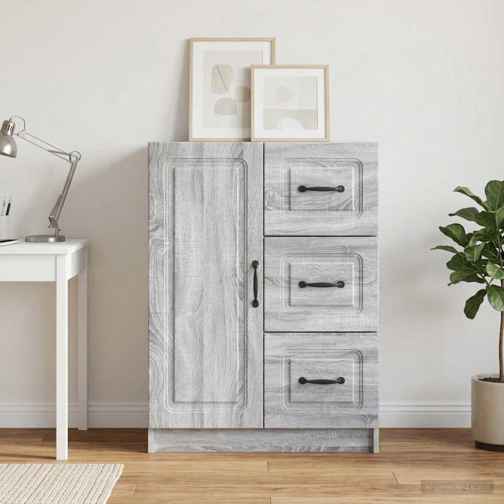 vidaXL Sideboard Grey Sonoma 66 x 34.5 x 87 cm Engineered Wood