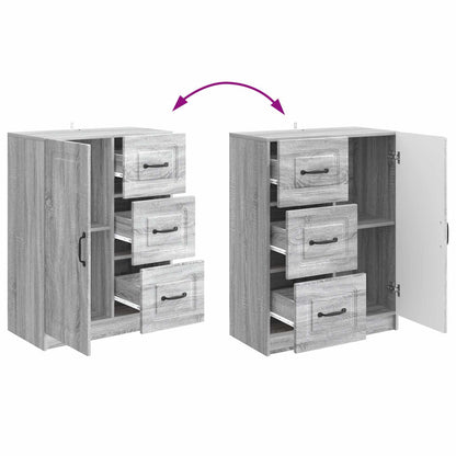 vidaXL Sideboard Grey Sonoma 66 x 34.5 x 87 cm Engineered Wood
