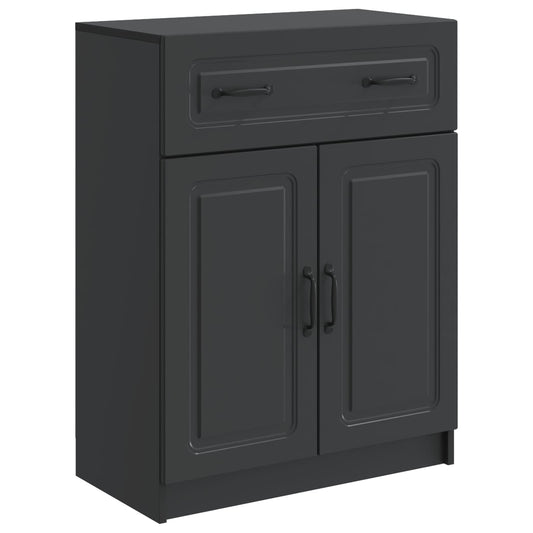 vidaXL Sideboard with Drawer Black 66 x 34.5 x 87 cm Engineered Wood