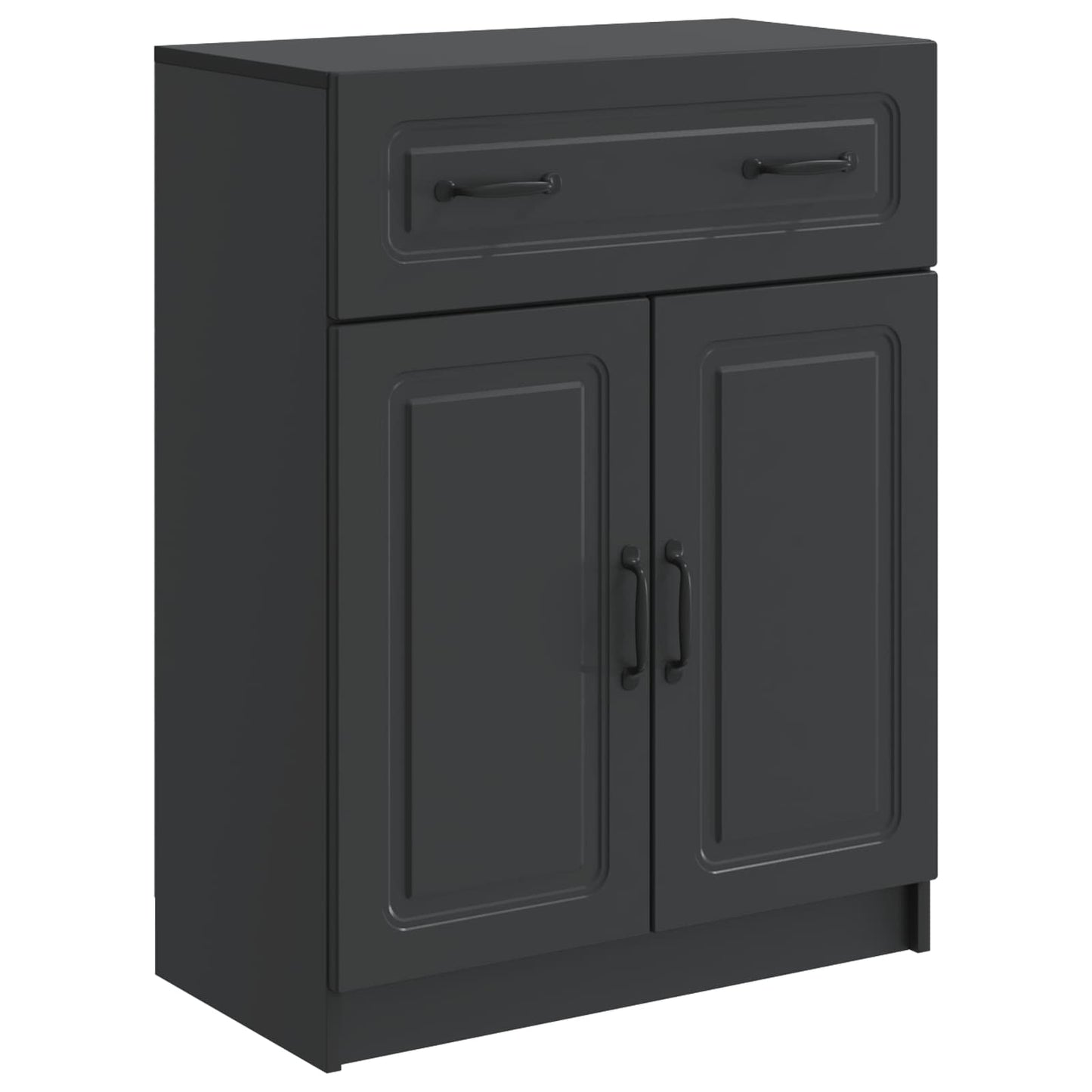 vidaXL Sideboard with Drawer Black 66 x 34.5 x 87 cm Engineered Wood