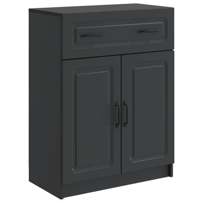 vidaXL Sideboard with Drawer Black 66 x 34.5 x 87 cm Engineered Wood