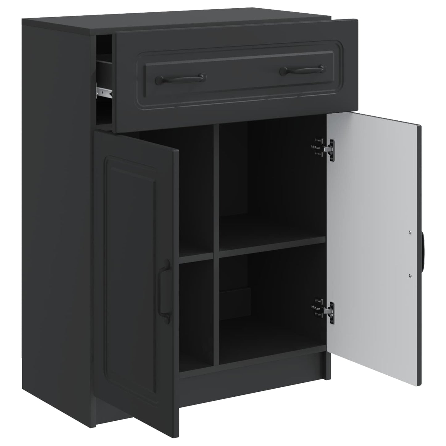 vidaXL Sideboard with Drawer Black 66 x 34.5 x 87 cm Engineered Wood