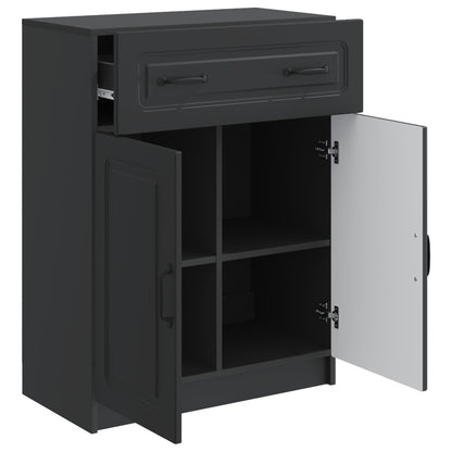 vidaXL Sideboard with Drawer Black 66 x 34.5 x 87 cm Engineered Wood