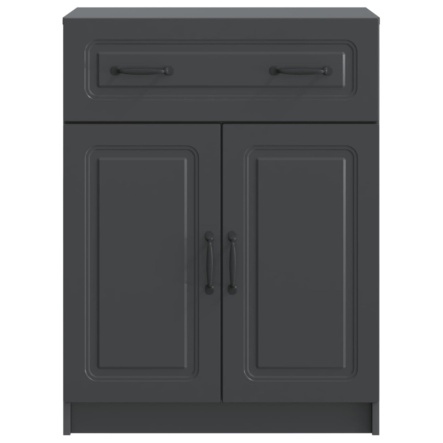 vidaXL Sideboard with Drawer Black 66 x 34.5 x 87 cm Engineered Wood