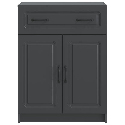 vidaXL Sideboard with Drawer Black 66 x 34.5 x 87 cm Engineered Wood