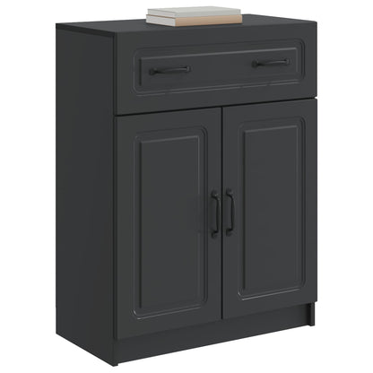 vidaXL Sideboard with Drawer Black 66 x 34.5 x 87 cm Engineered Wood