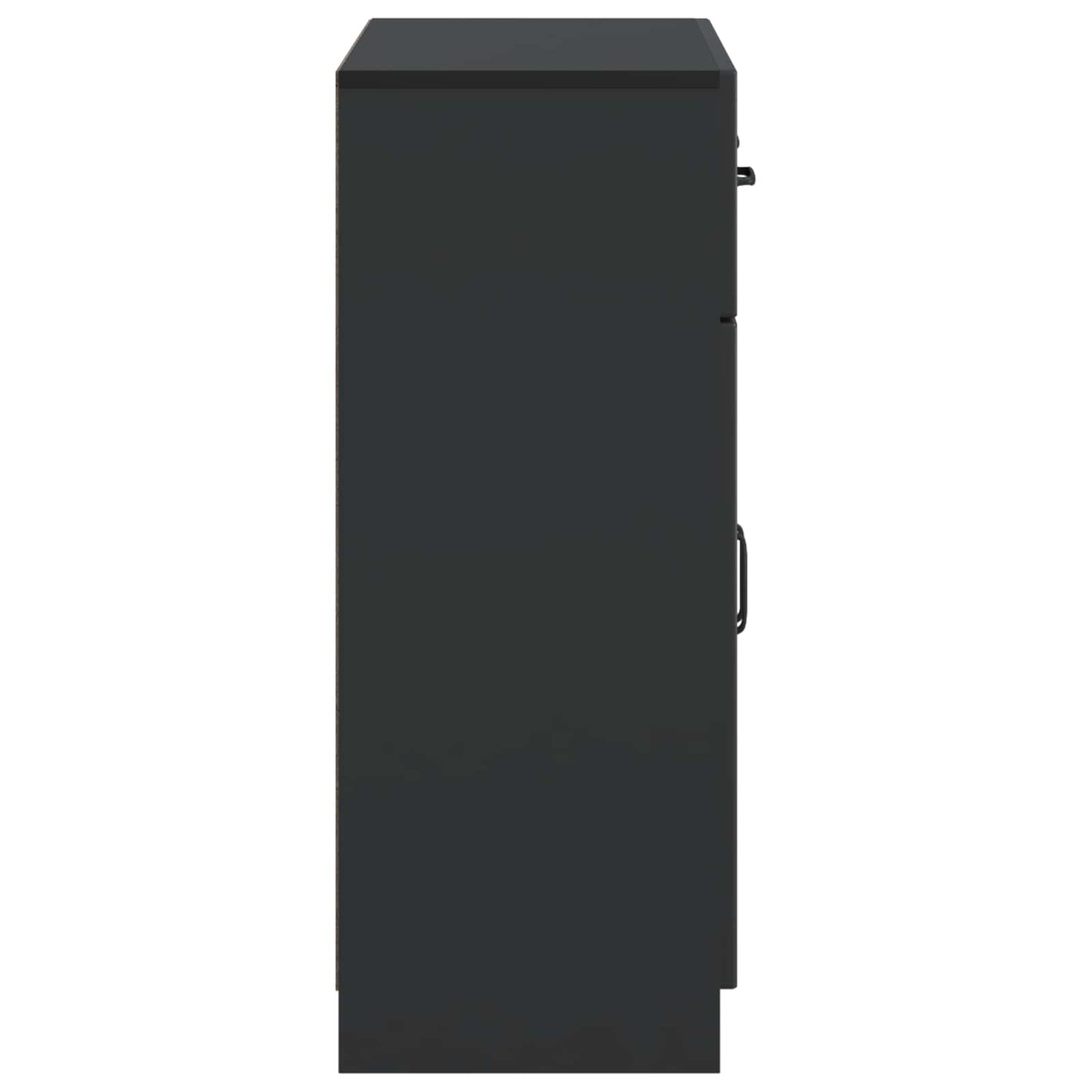 vidaXL Sideboard with Drawer Black 66 x 34.5 x 87 cm Engineered Wood