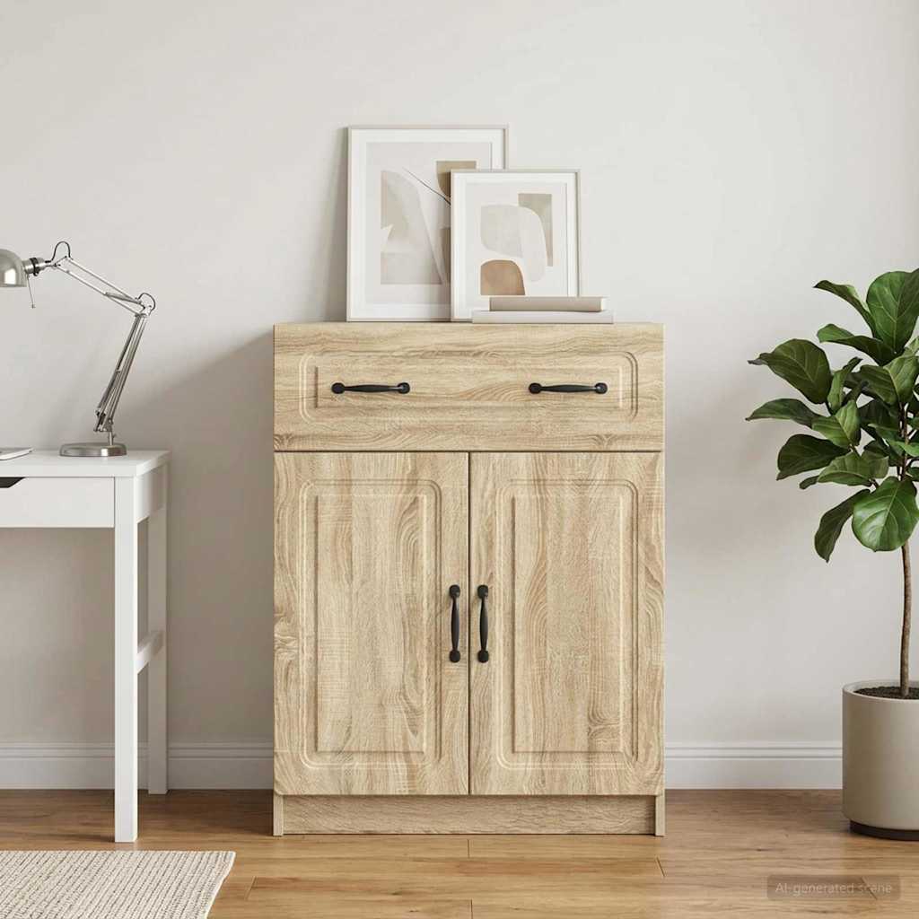 vidaXL Sideboard Sonoma Oak 66 x 34.5 x 87 cm Engineered Wood