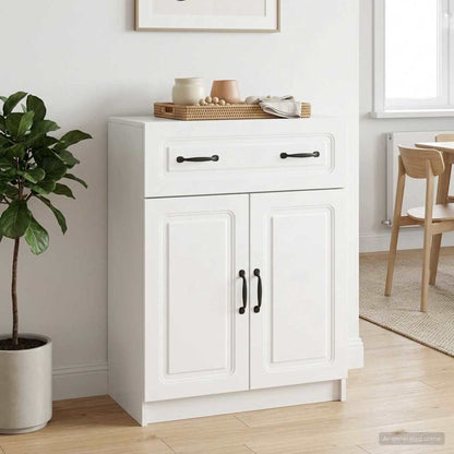 vidaXL Sideboard High Gloss White 66 x 34.5 x 87 cm Engineered Wood