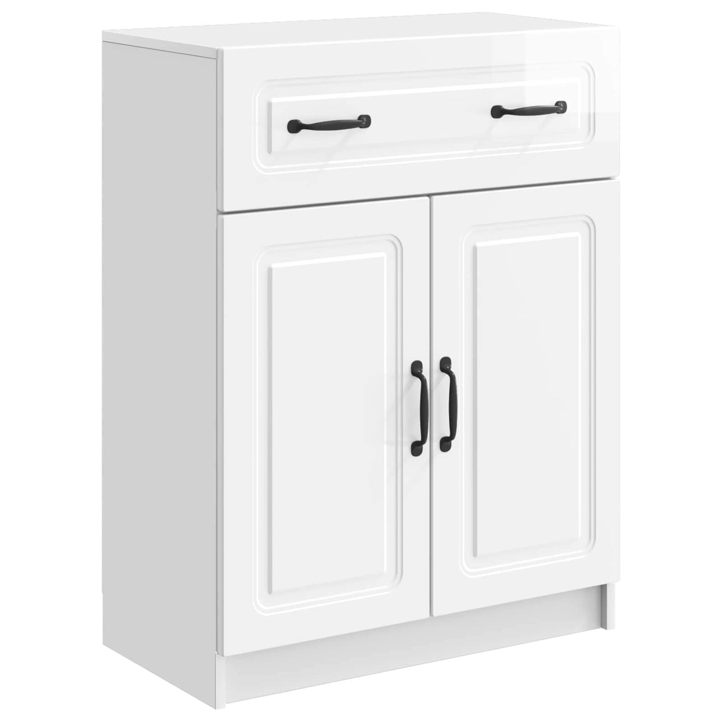 vidaXL Sideboard High Gloss White 66 x 34.5 x 87 cm Engineered Wood