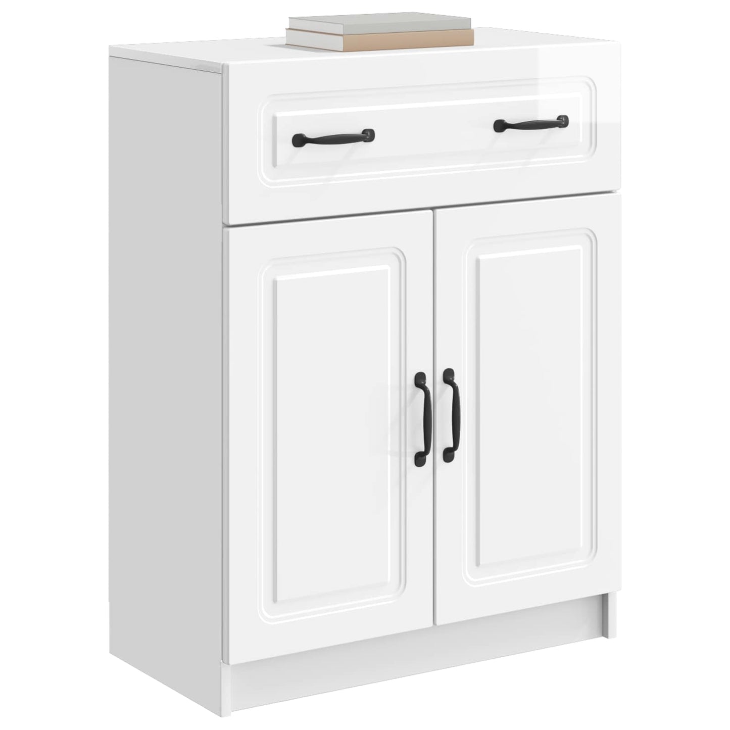 vidaXL Sideboard High Gloss White 66 x 34.5 x 87 cm Engineered Wood