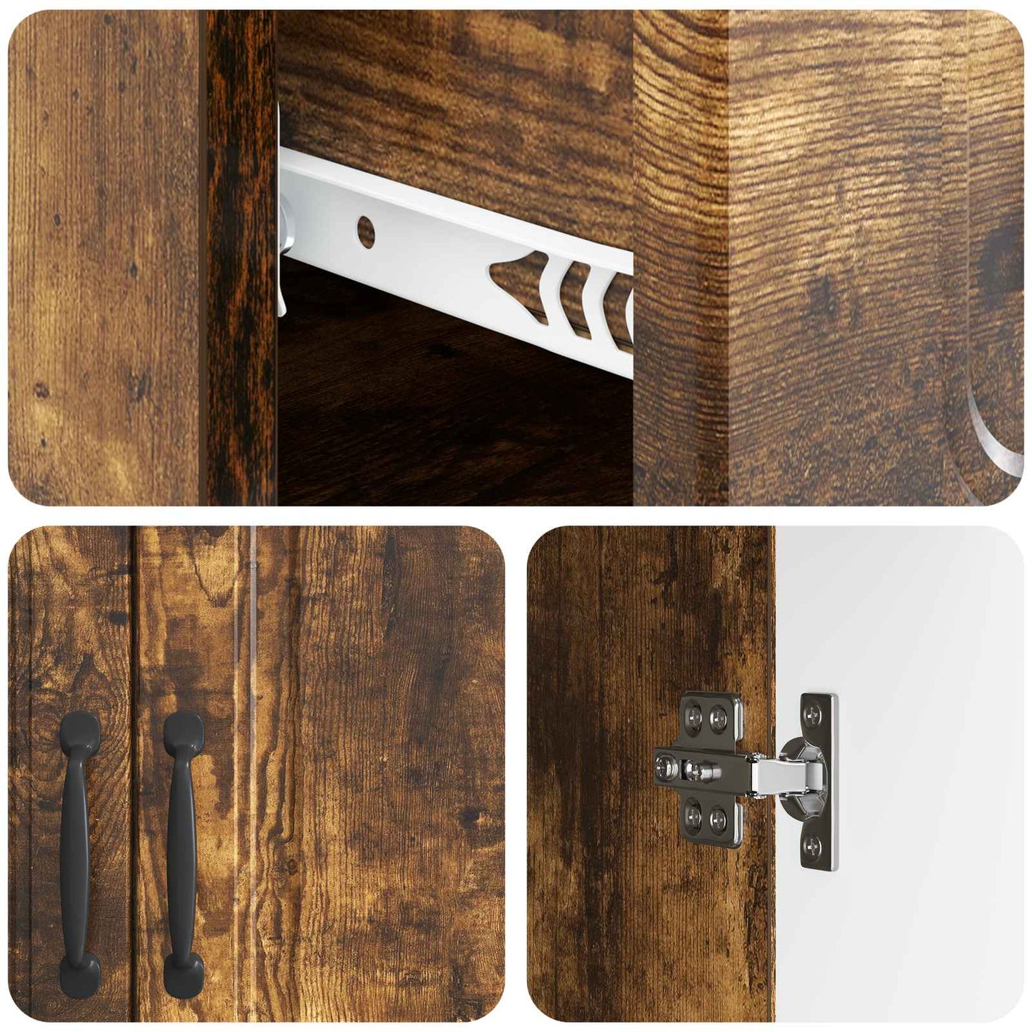 vidaXL Sideboard Smoked Oak 66 x 34.5 x 87 cm Engineered Wood