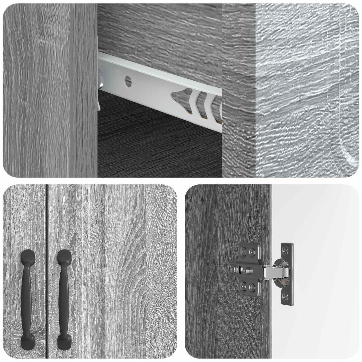 vidaXL Sideboard Grey Sonoma 66 x 34.5 x 87 cm Engineered Wood