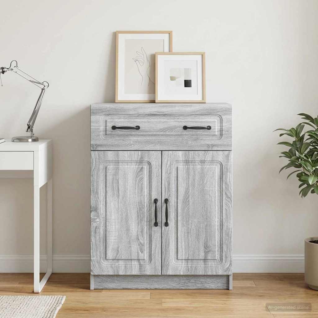 vidaXL Sideboard Grey Sonoma 66 x 34.5 x 87 cm Engineered Wood