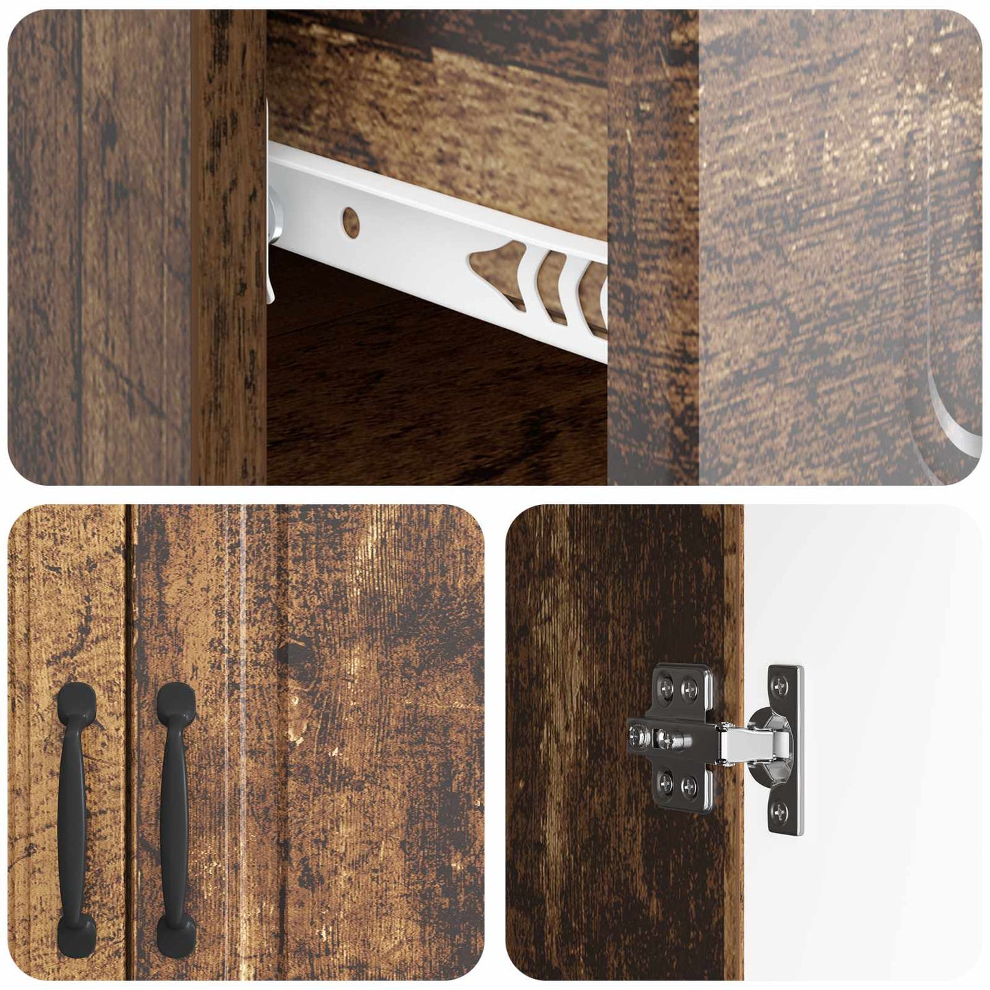 vidaXL Sideboard Old Wood 66 x 34.5 x 87 cm Engineered Wood