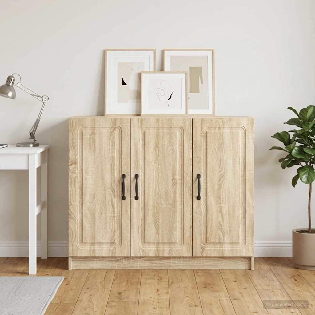vidaXL Sideboard Sonoma Oak 89 x 34.5 x 77 cm Engineered Wood