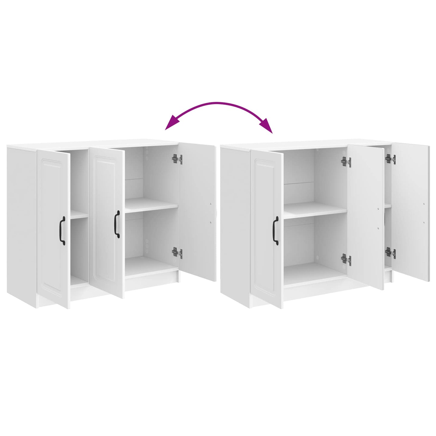 vidaXL Sideboard High Gloss White 89 x 34.5 x 77 cm Engineered Wood
