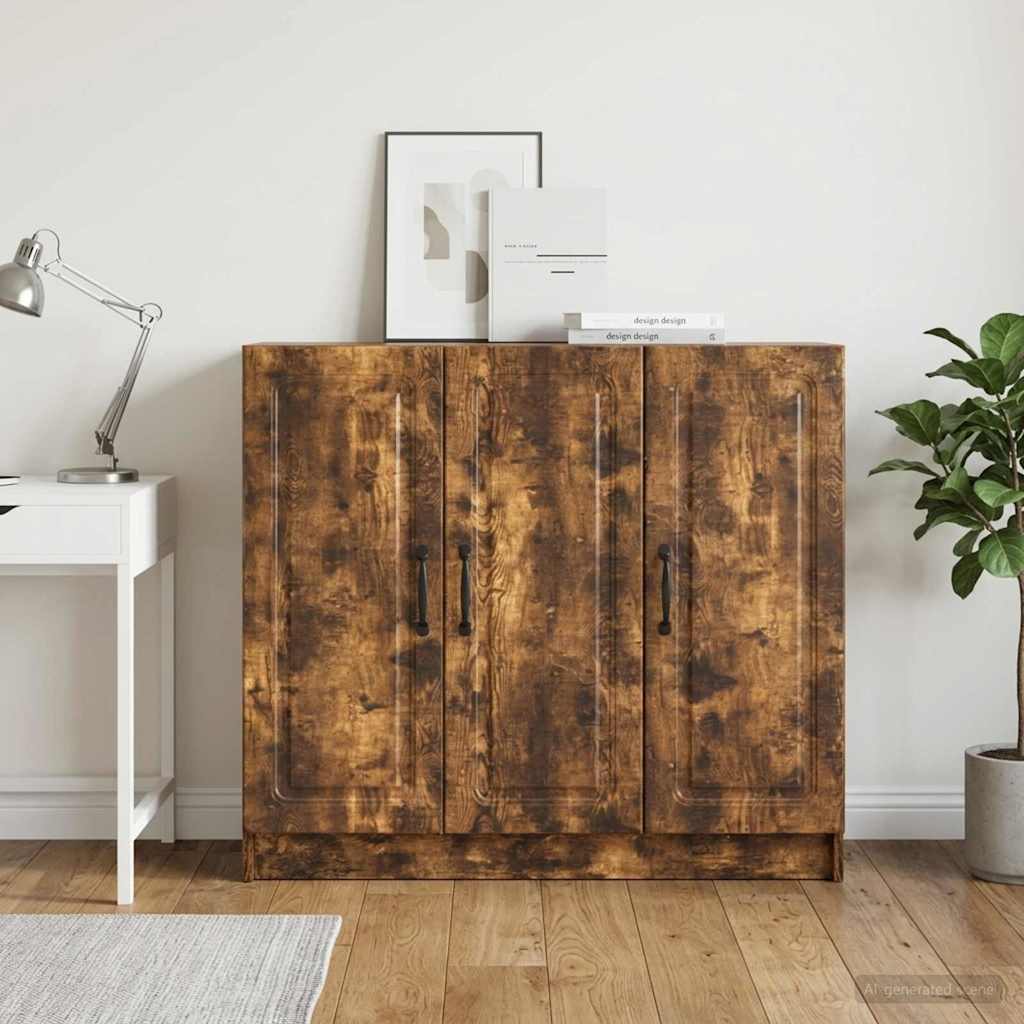 vidaXL Sideboard Smoked Oak 89 x 34.5 x 77 cm Engineered Wood