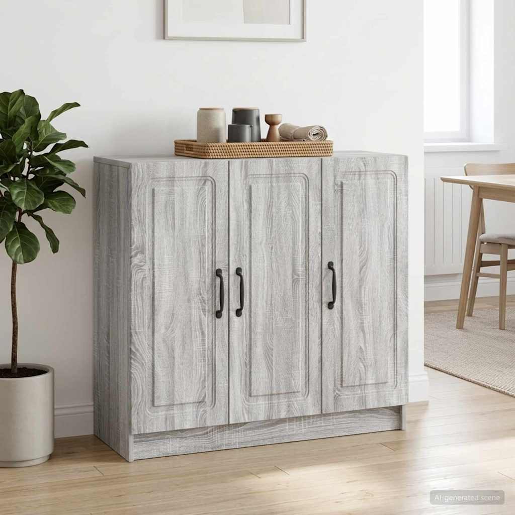 vidaXL Sideboard Grey Sonoma 89 x 34.5 x 77 cm Engineered Wood