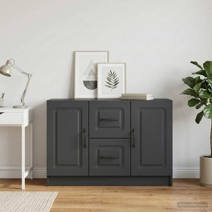 vidaXL Sideboard with Drawer Black 89 x 34.5 x 57 cm Engineered Wood