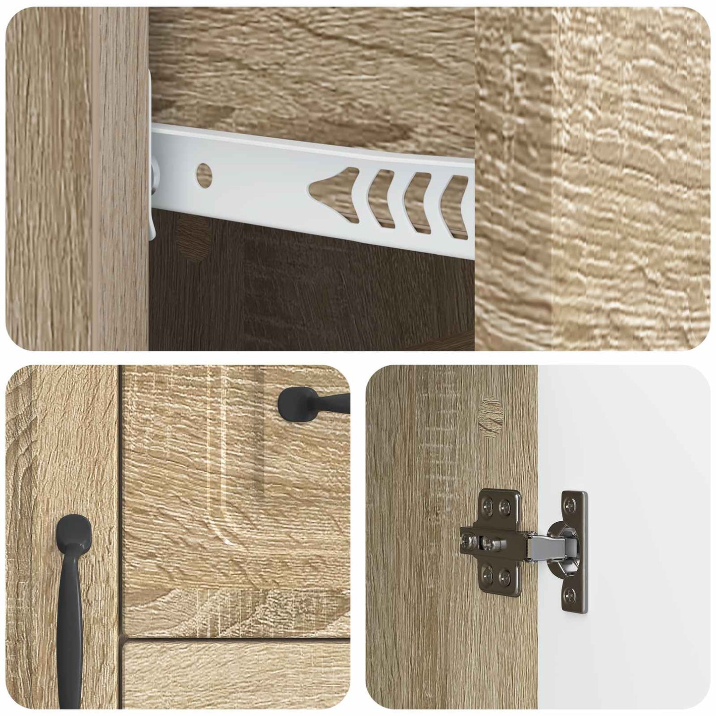 vidaXL Sideboard Sonoma Oak 89 x 34.5 x 57 cm Engineered Wood