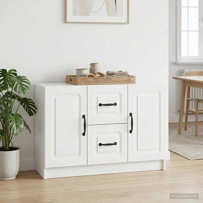 vidaXL Sideboard High Gloss White 89 x 34.5 x 57 cm Engineered Wood