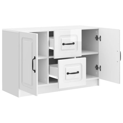 vidaXL Sideboard High Gloss White 89 x 34.5 x 57 cm Engineered Wood