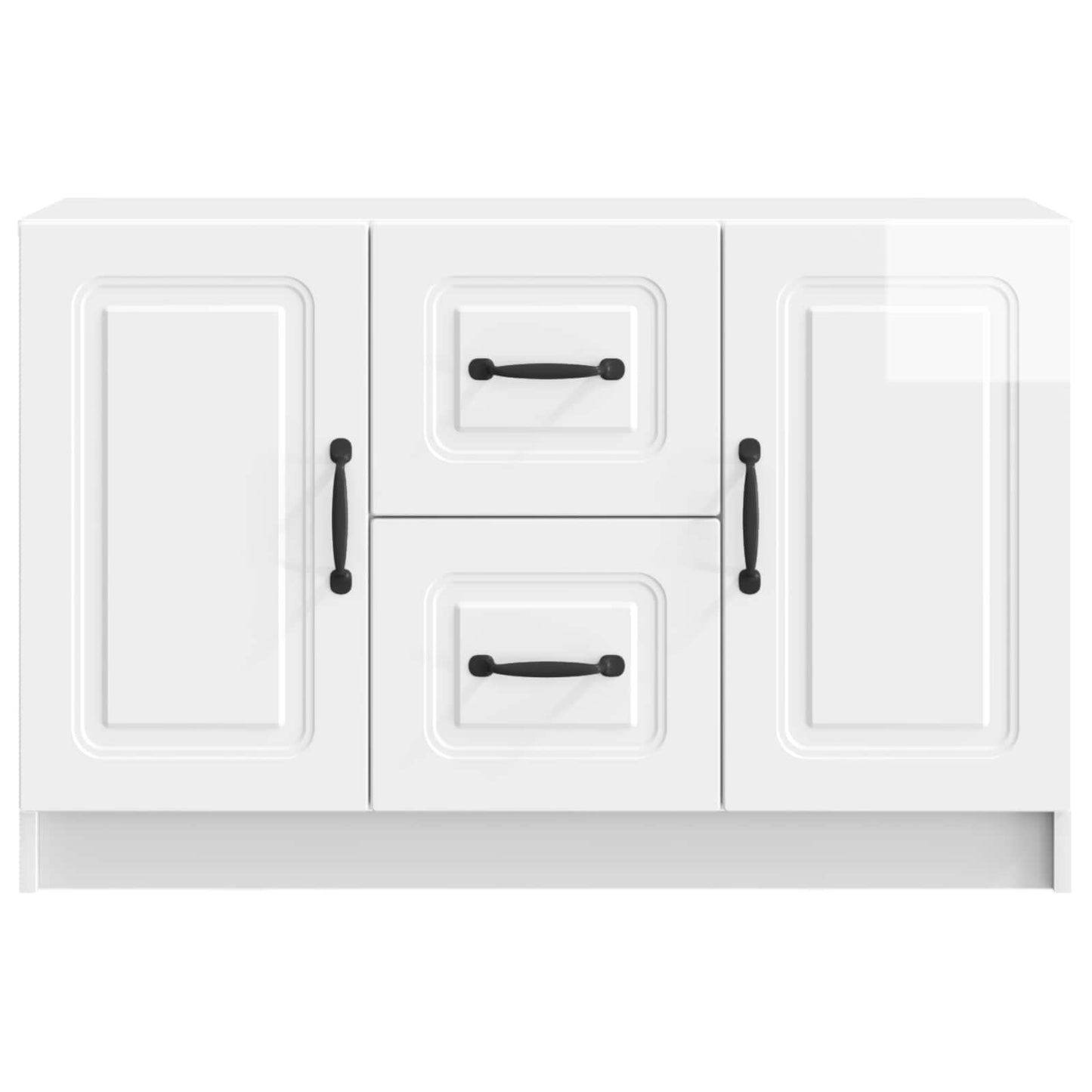 vidaXL Sideboard High Gloss White 89 x 34.5 x 57 cm Engineered Wood