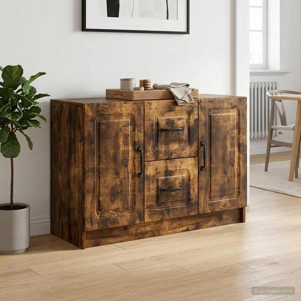 vidaXL Sideboard Smoked Oak 89 x 34.5 x 57 cm Engineered Wood