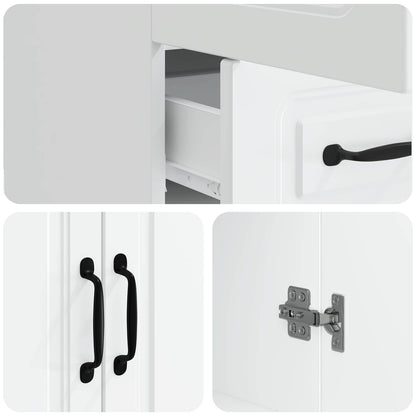 vidaXL Sideboard with Drawer White 66 x 34.5 x 92 cm Engineered Wood
