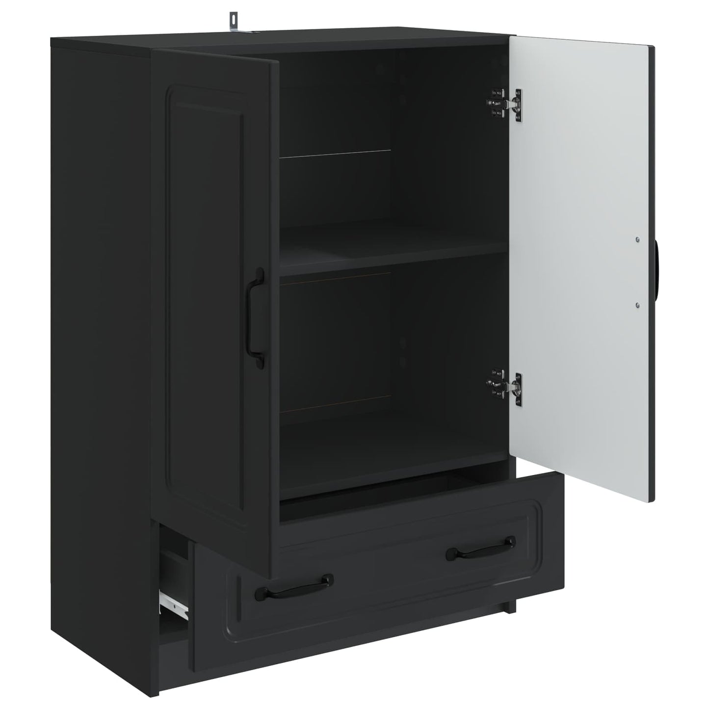vidaXL Sideboard with Drawer Black 66 x 34.5 x 92 cm Engineered Wood