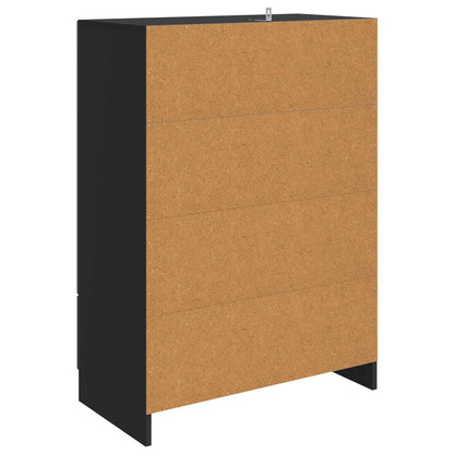 vidaXL Sideboard with Drawer Black 66 x 34.5 x 92 cm Engineered Wood