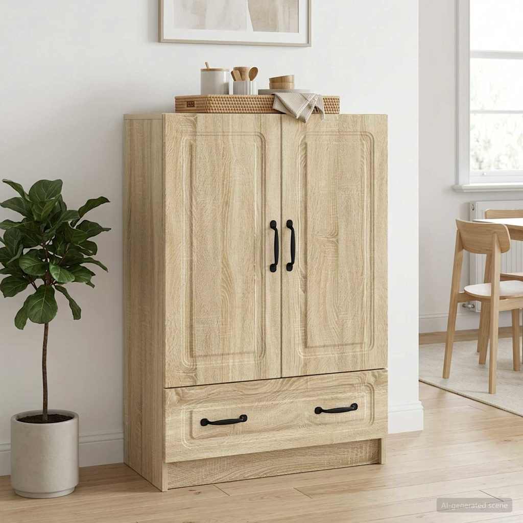 vidaXL Sideboard Sonoma Oak 66 x 34.5 x 92 cm Engineered Wood