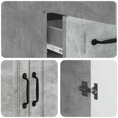 vidaXL Sideboard Concrete Grey 66 x 34.5 x 92 cm Engineered Wood