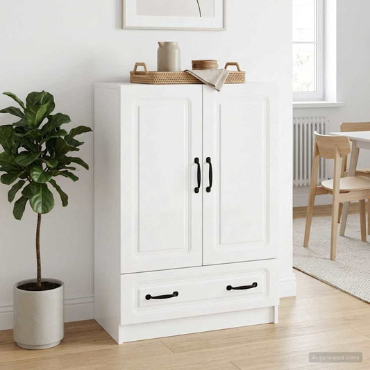 vidaXL Sideboard High Gloss White 66 x 34.5 x 92 cm Engineered Wood