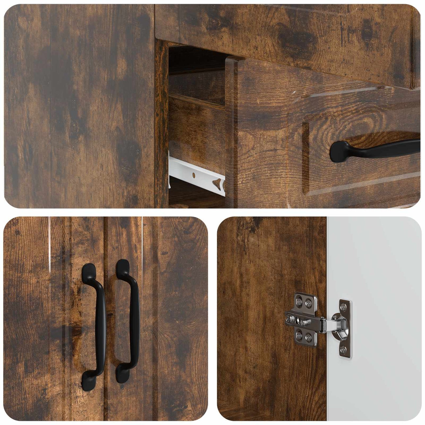vidaXL Sideboard Smoked Oak 66 x 34.5 x 92 cm Engineered Wood