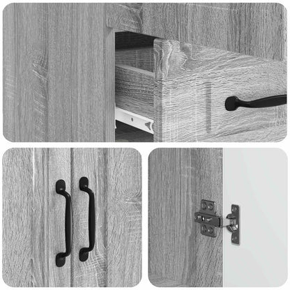vidaXL Sideboard Grey Sonoma 66 x 34.5 x 92 cm Engineered Wood