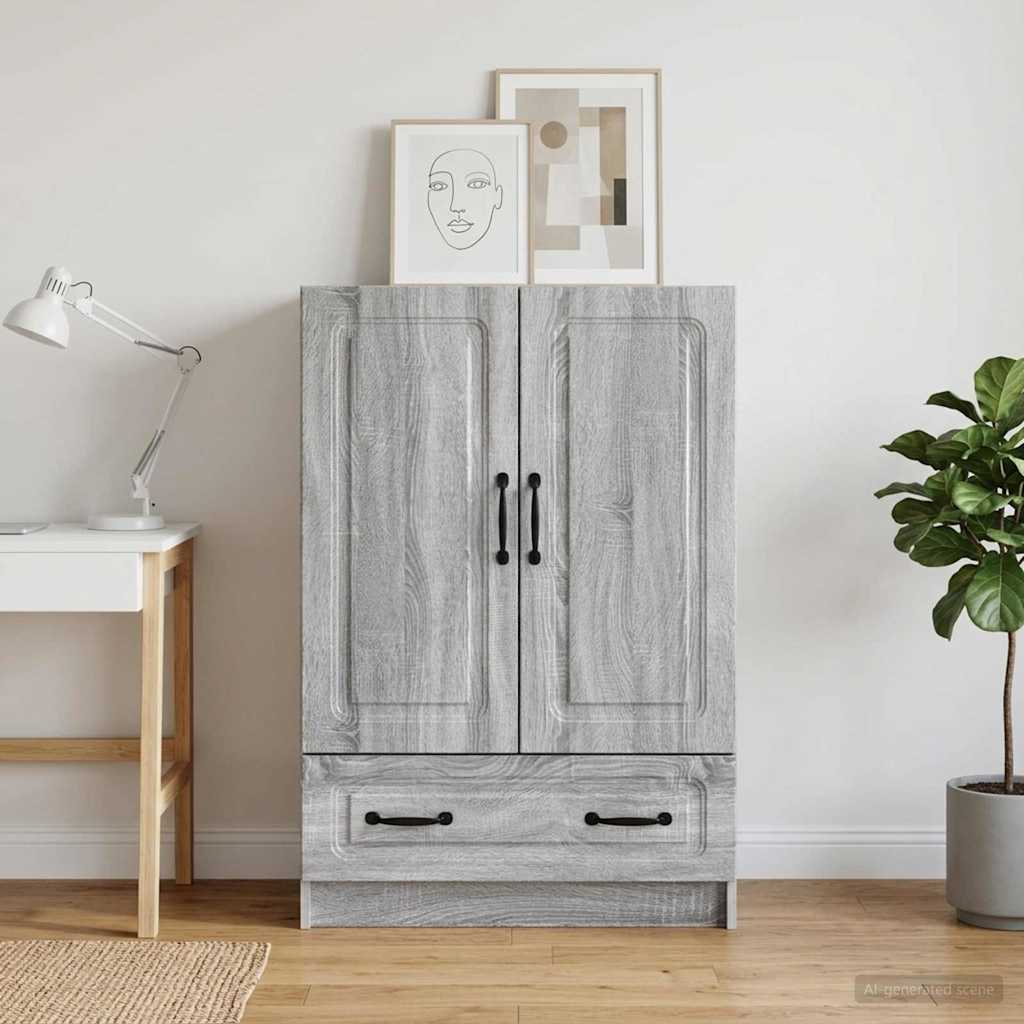 vidaXL Sideboard Grey Sonoma 66 x 34.5 x 92 cm Engineered Wood