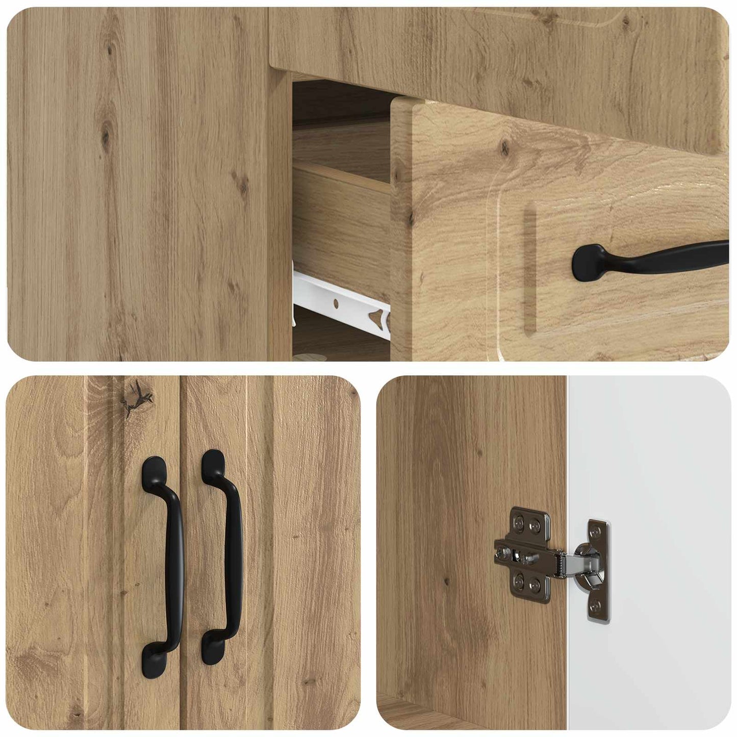 vidaXL Sideboard Artisan Oak 66 x 34.5 x 92 cm Engineered Wood