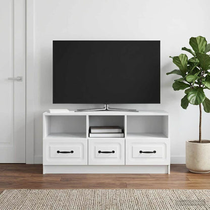 vidaXL TV Cabinet with Drawer White 102 x 34.5 x 47 cm Engineered Wood