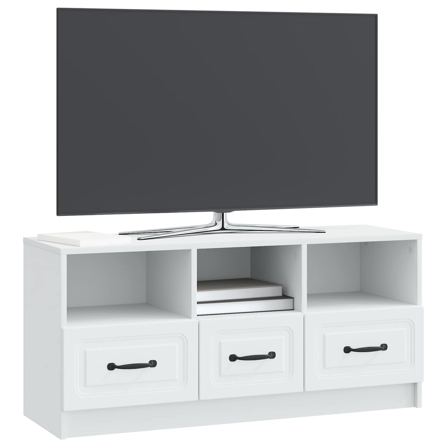 vidaXL TV Cabinet with Drawer White 102 x 34.5 x 47 cm Engineered Wood
