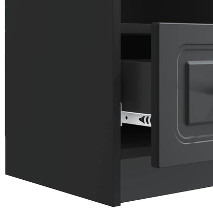 vidaXL TV Cabinet with Drawer Black 102 x 34.5 x 47 cm Engineered Wood