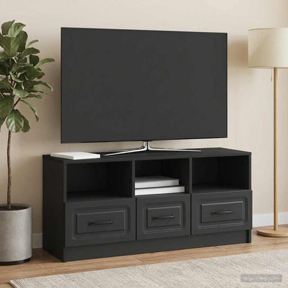 vidaXL TV Cabinet with Drawer Black 102 x 34.5 x 47 cm Engineered Wood
