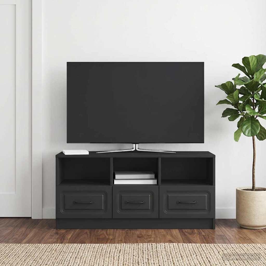 vidaXL TV Cabinet with Drawer Black 102 x 34.5 x 47 cm Engineered Wood
