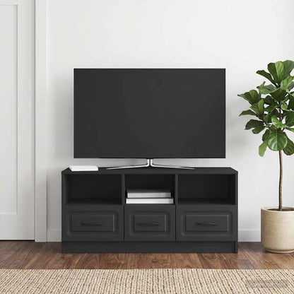 vidaXL TV Cabinet with Drawer Black 102 x 34.5 x 47 cm Engineered Wood