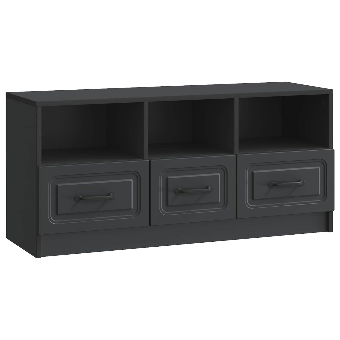 vidaXL TV Cabinet with Drawer Black 102 x 34.5 x 47 cm Engineered Wood