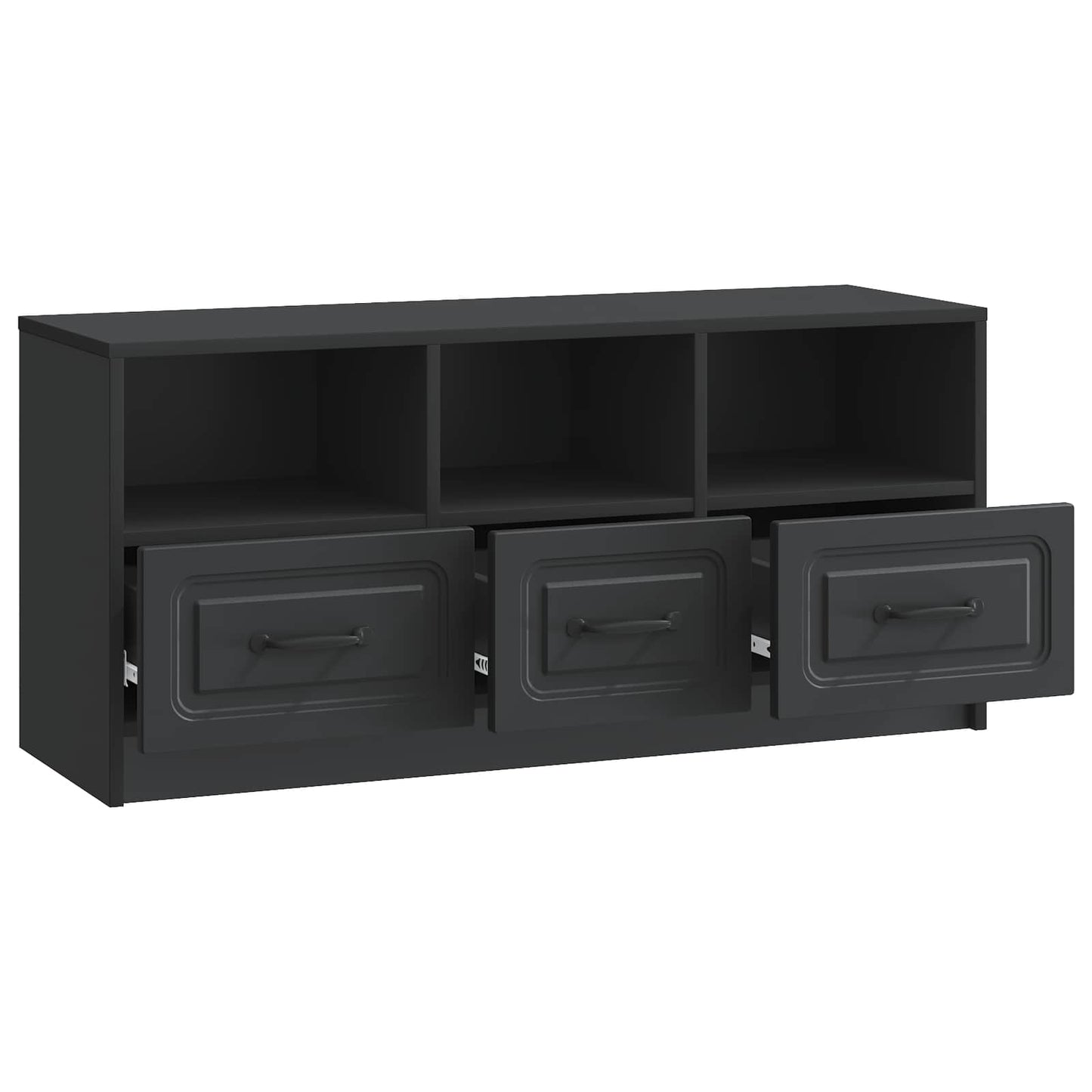 vidaXL TV Cabinet with Drawer Black 102 x 34.5 x 47 cm Engineered Wood