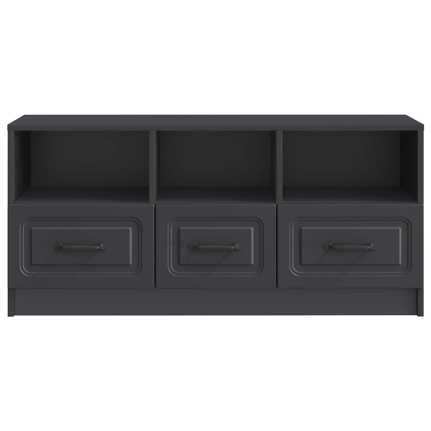 vidaXL TV Cabinet with Drawer Black 102 x 34.5 x 47 cm Engineered Wood