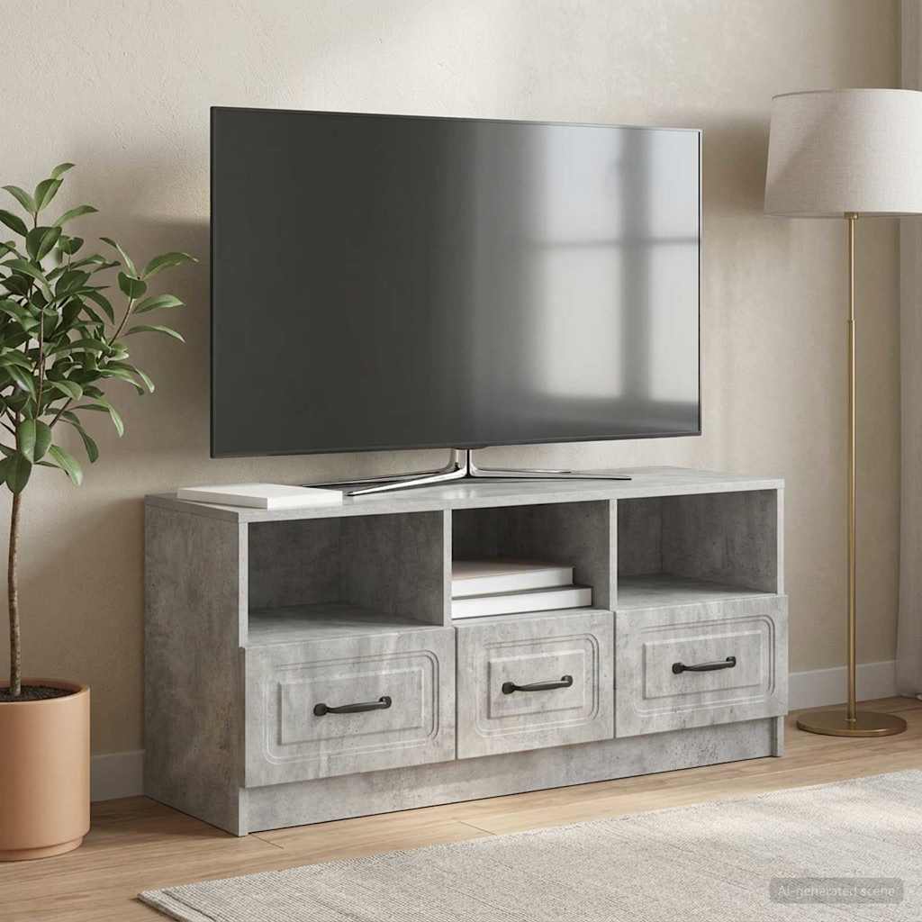 vidaXL TV Cabinet Concrete Grey 102 x 34.5 x 47 cm Engineered Wood